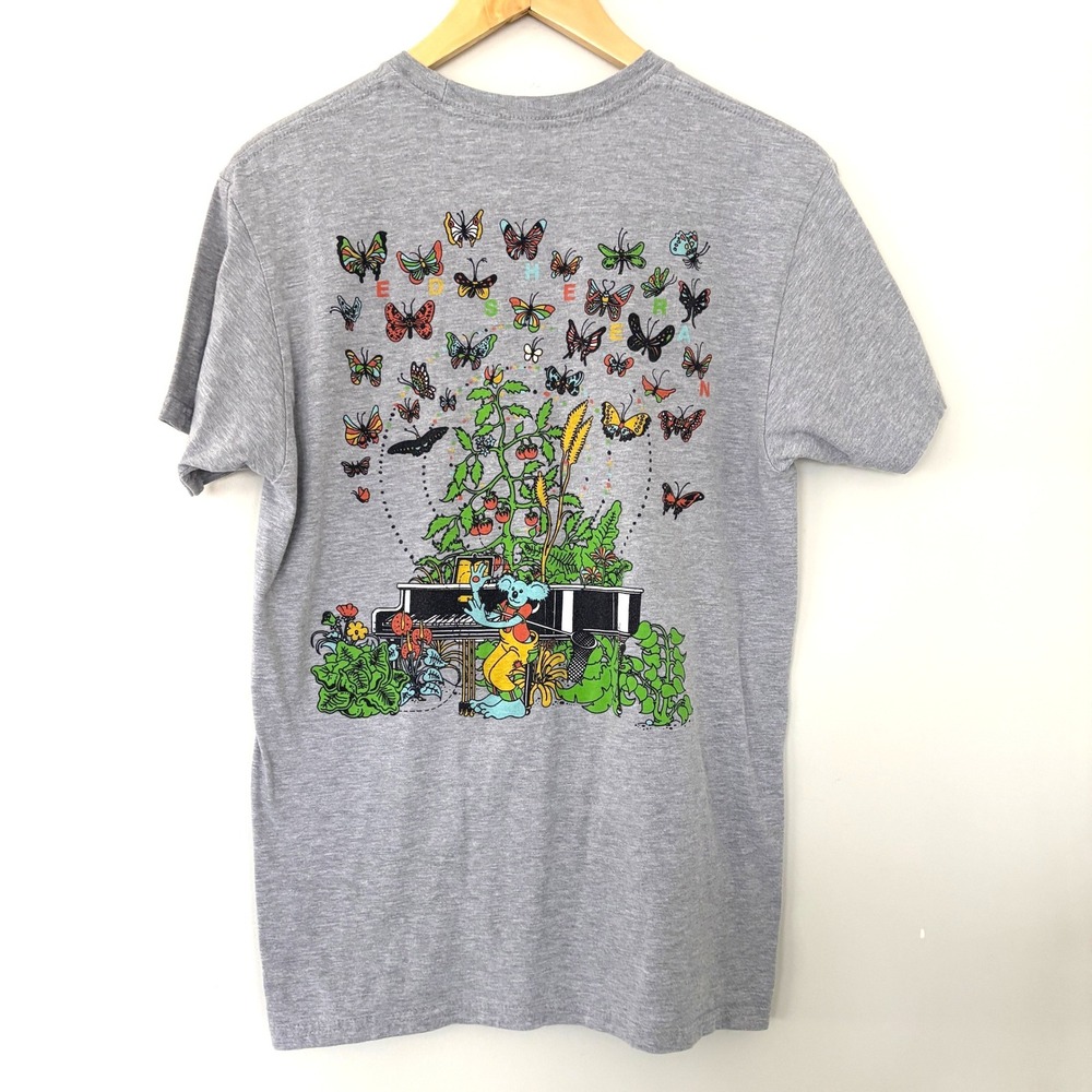 Ed Sheeran Graphic‎ T Shirt Grey Short Sleeve Koala Mathematics Music Tour Med